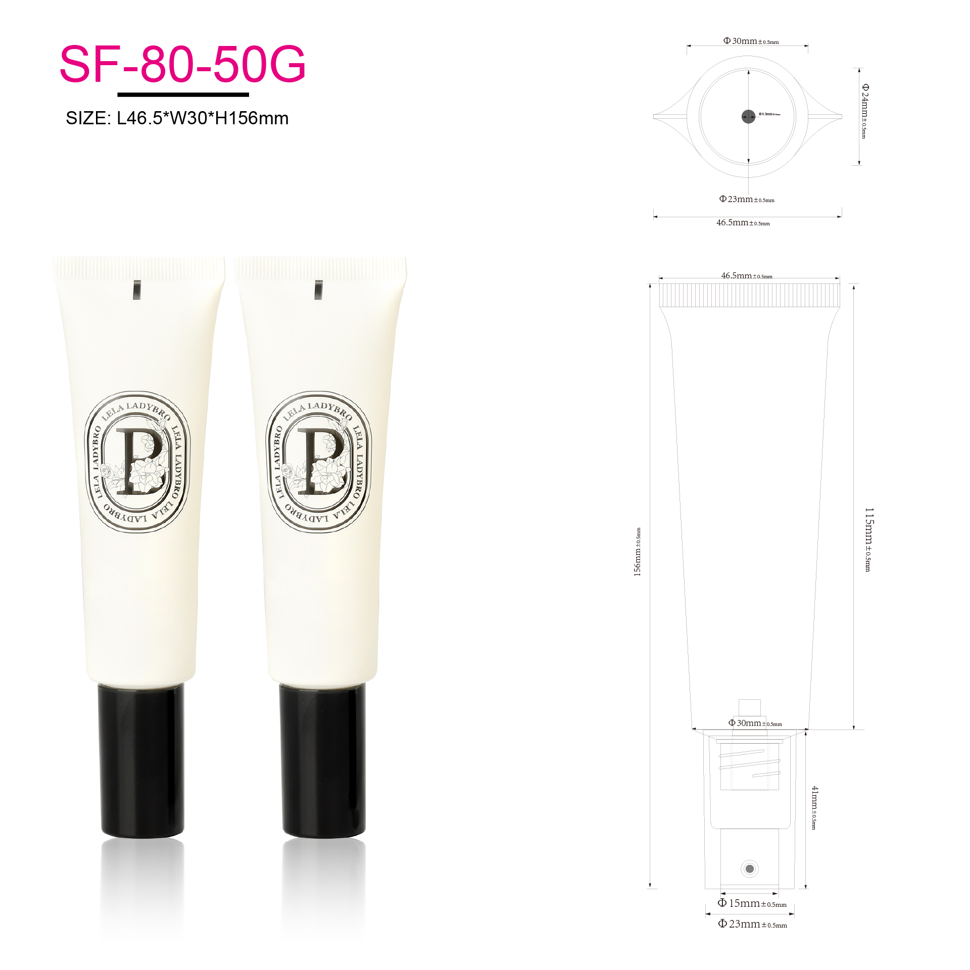 50ml Liquid Foundation Bb Cream Serum Packaging 50ml PE Plastic Empty Pump Tube Airless Squeeze White Soft Tube