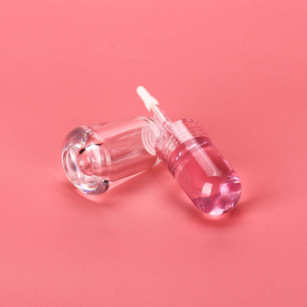 Gradient Color Clear Liquid Lipstick Container Unique Bulb Shape Transparent Lip Gloss Tube