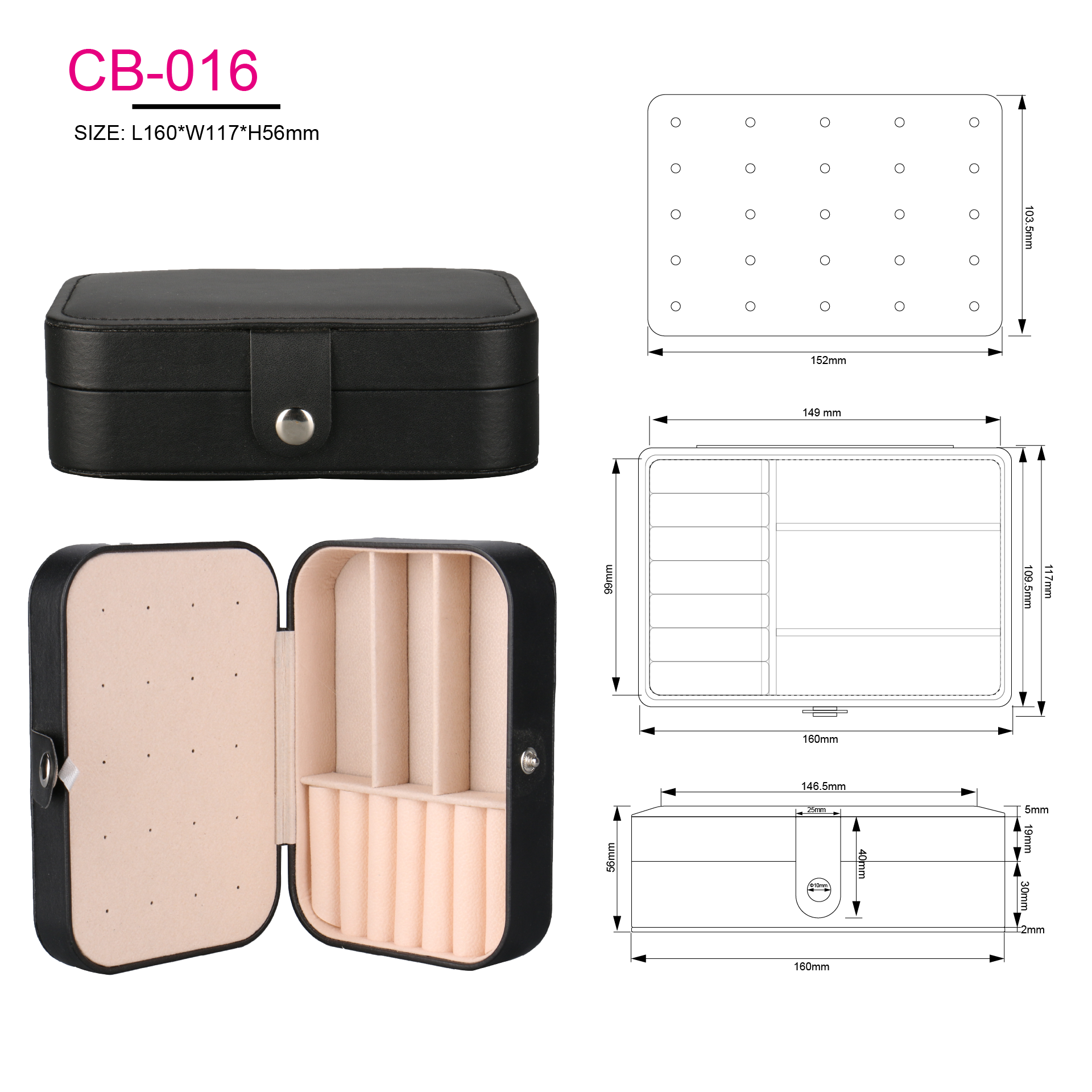 Portable Travel Multifunction Women Jewellery Gift Packaging Organizer Case Ring Storage Jewelry Box