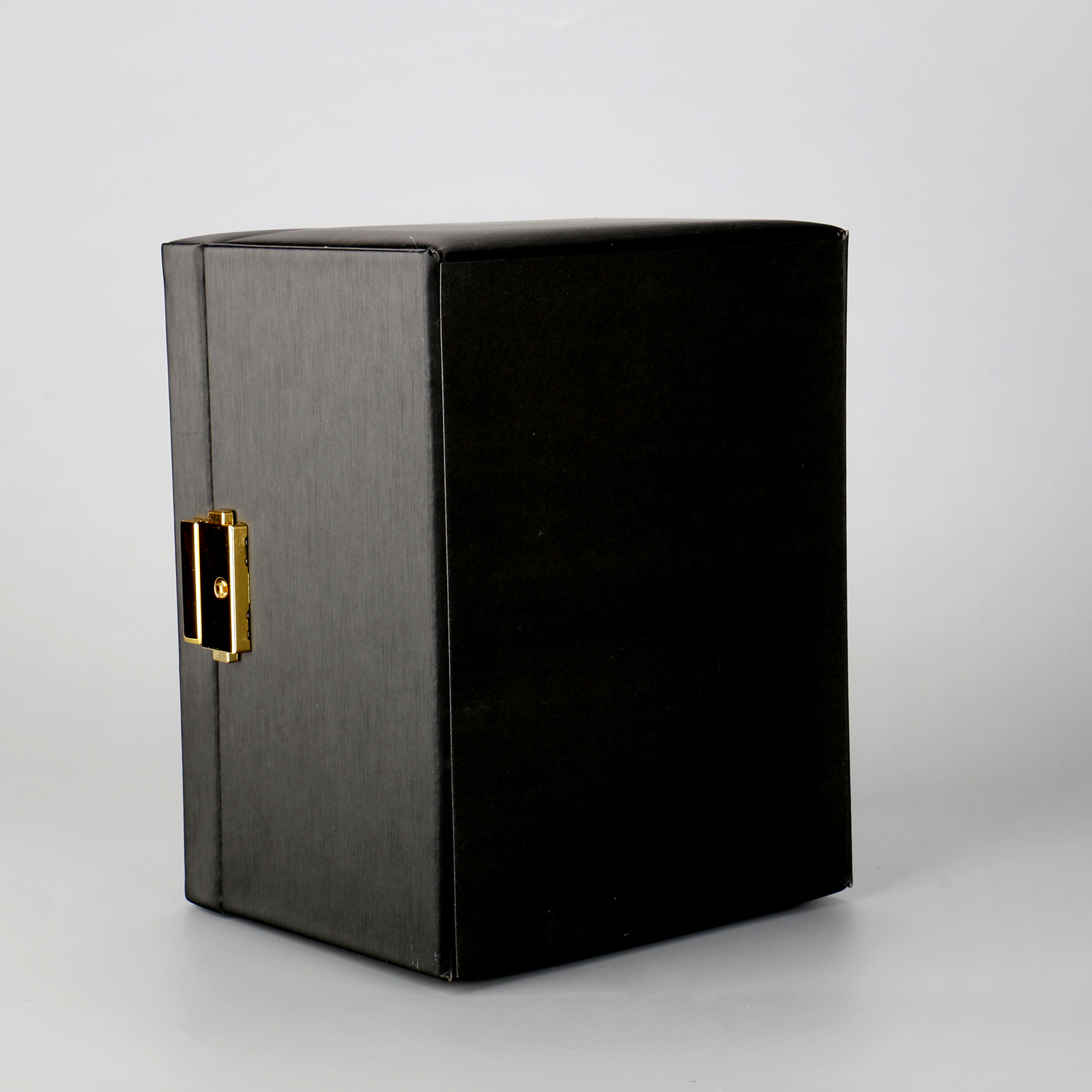 Earring Ring Necklace Storage 3 Layer Portable Travel Black PU Jewelry Organizer Box With Mirror & Lock