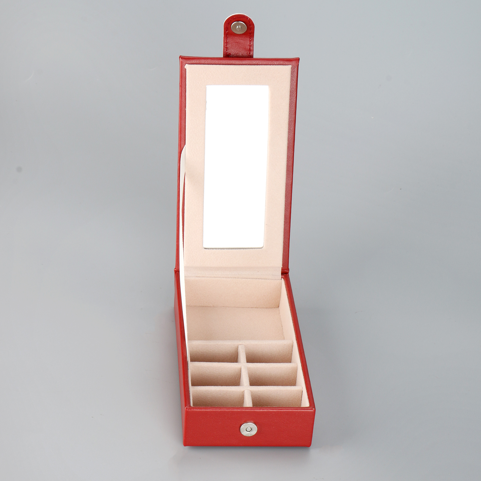 Necklace Earrings Rings Watch Organizer Case Double Layer Luxury Pu Leather Travel Jewelry Boxes With Mirror