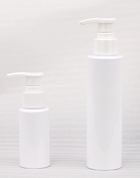 Cylinder 60ml 150ml Empty White PET Plastic Cosmetic Hair Conditioner Shampoo Bottle With Lotion Pump