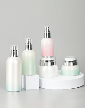 Gradient Color Empty PMMA Skin Care Packaging Set Acrylic Airless Pump Bottle for Lotion and Cream