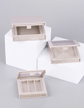 Refillable Cosmetic Packaging Square Empty Biodegradable Wheat Straw Makeup Compact Powder Case