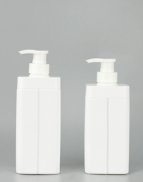 Custom 500ml 800ml Square HDPE Plastic Shampoo Container Cosmetic Bottle Packaging With Lotion Pump