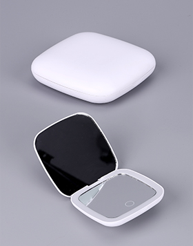 Dual-Sided Beauty Led Light Mirror Square Shape Travel Folding Pocket Mirror Compact Mirror With Led Light