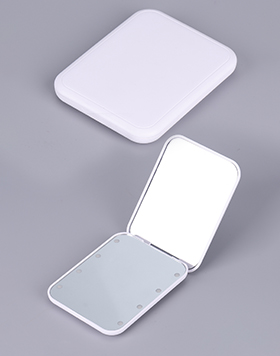 Portable Handheld Folding Cosmetic Mirror Led Light 2x Magnification Compact Travel Pocket Makeup Mirror