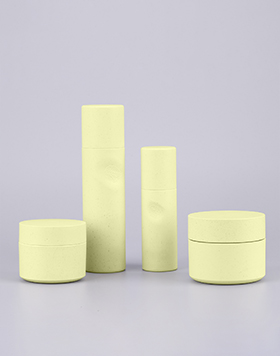 Biodegradable PMU Cosmetic Packaging Eco-friendly Lotion Pump Bottle 30ml 50ml 100ml Round Cosmetic Jar With Spoon