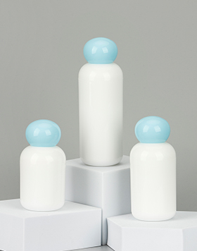 Round Boston Recyclable PP Face Cream Body Lotion Container Plastic Airless Pump Bottle With Ball Cap
