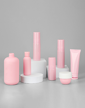 Custom Luxury Pink Toner Lotion Shampoo Bottle Hand Cream Jars Skin Care Set Container Plastic Cosmetic Packaging