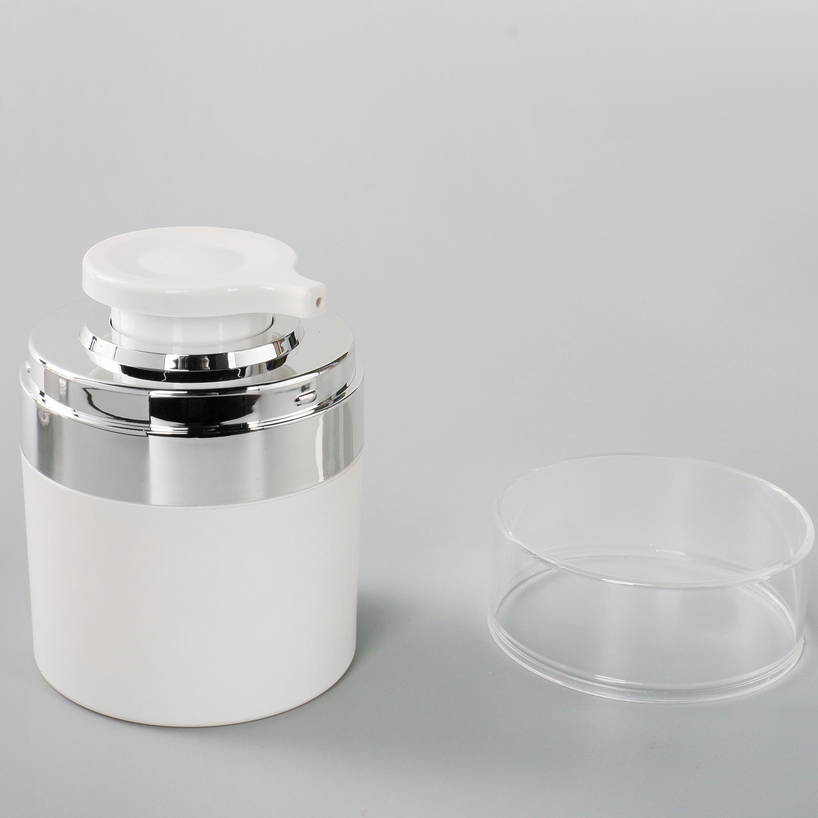 30ml 50ml Empty Plastic Airless Pump Cream Jar AS Airless Bottle for Cosmetic Skincare Packaging