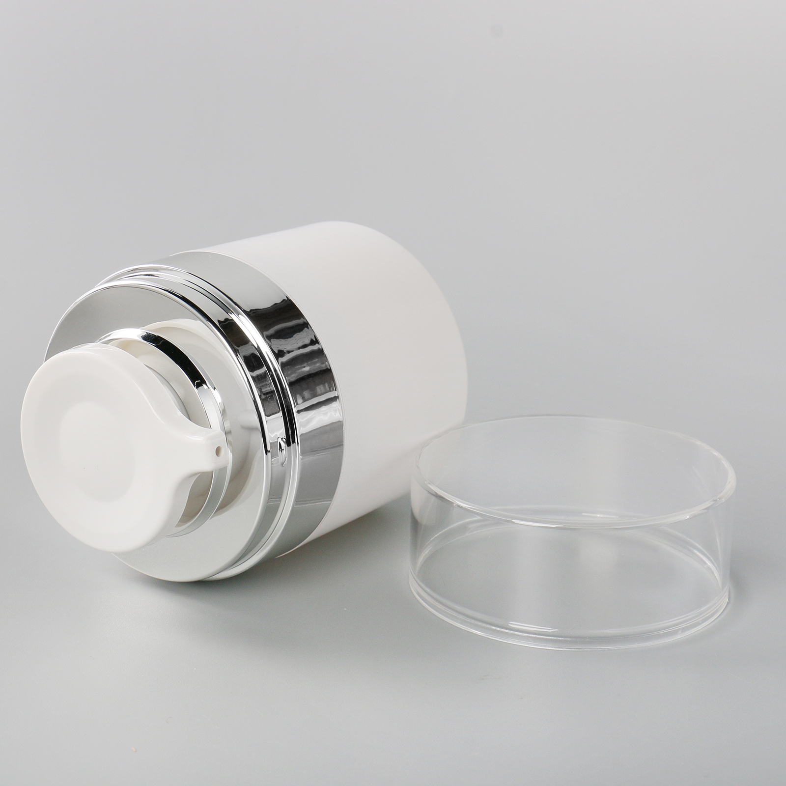 30ml 50ml Empty Plastic Airless Pump Cream Jar AS Airless Bottle for Cosmetic Skincare Packaging