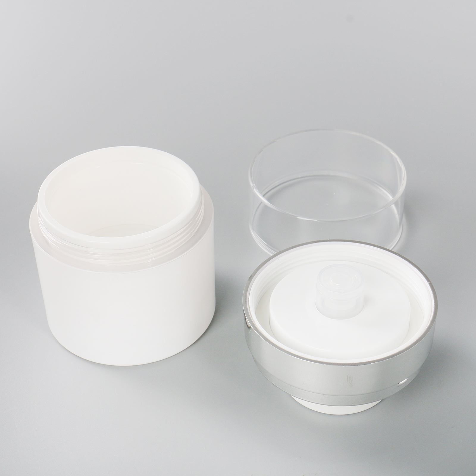 30ml 50ml Empty Plastic Airless Pump Cream Jar AS Airless Bottle for Cosmetic Skincare Packaging