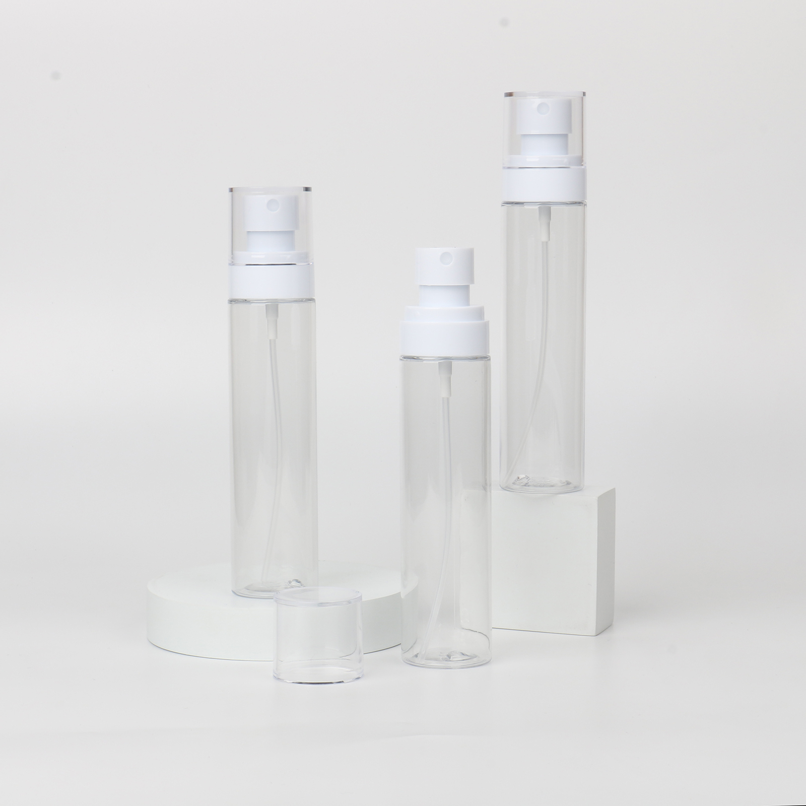 Low Price Customized 60ml Cosmetic Container Pet Round Fine Mist Plastic Pump Lotion Spray Bottle
