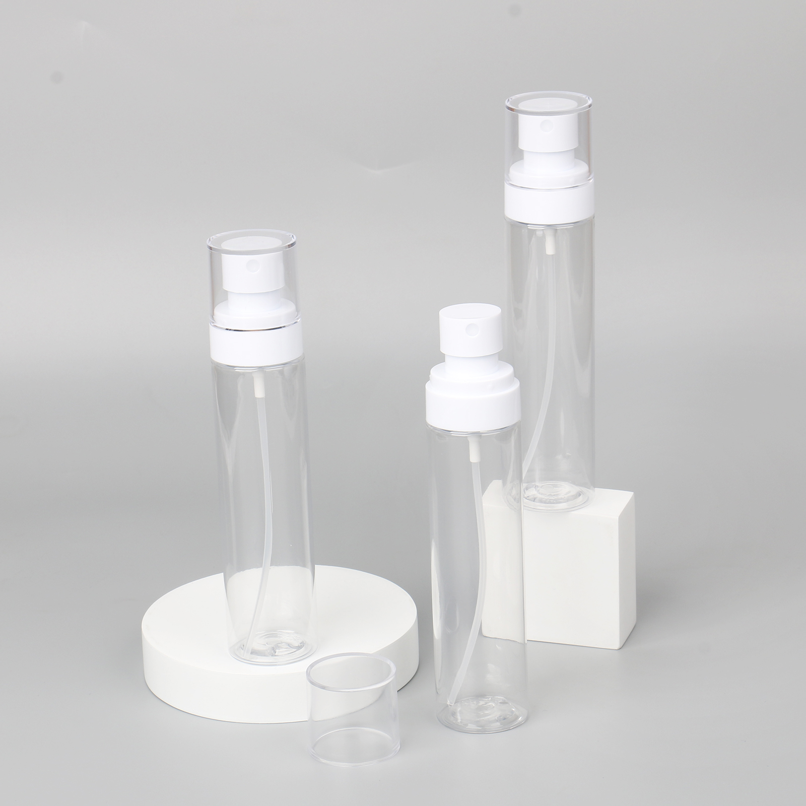 Low Price Customized 60ml Cosmetic Container Pet Round Fine Mist Plastic Pump Lotion Spray Bottle