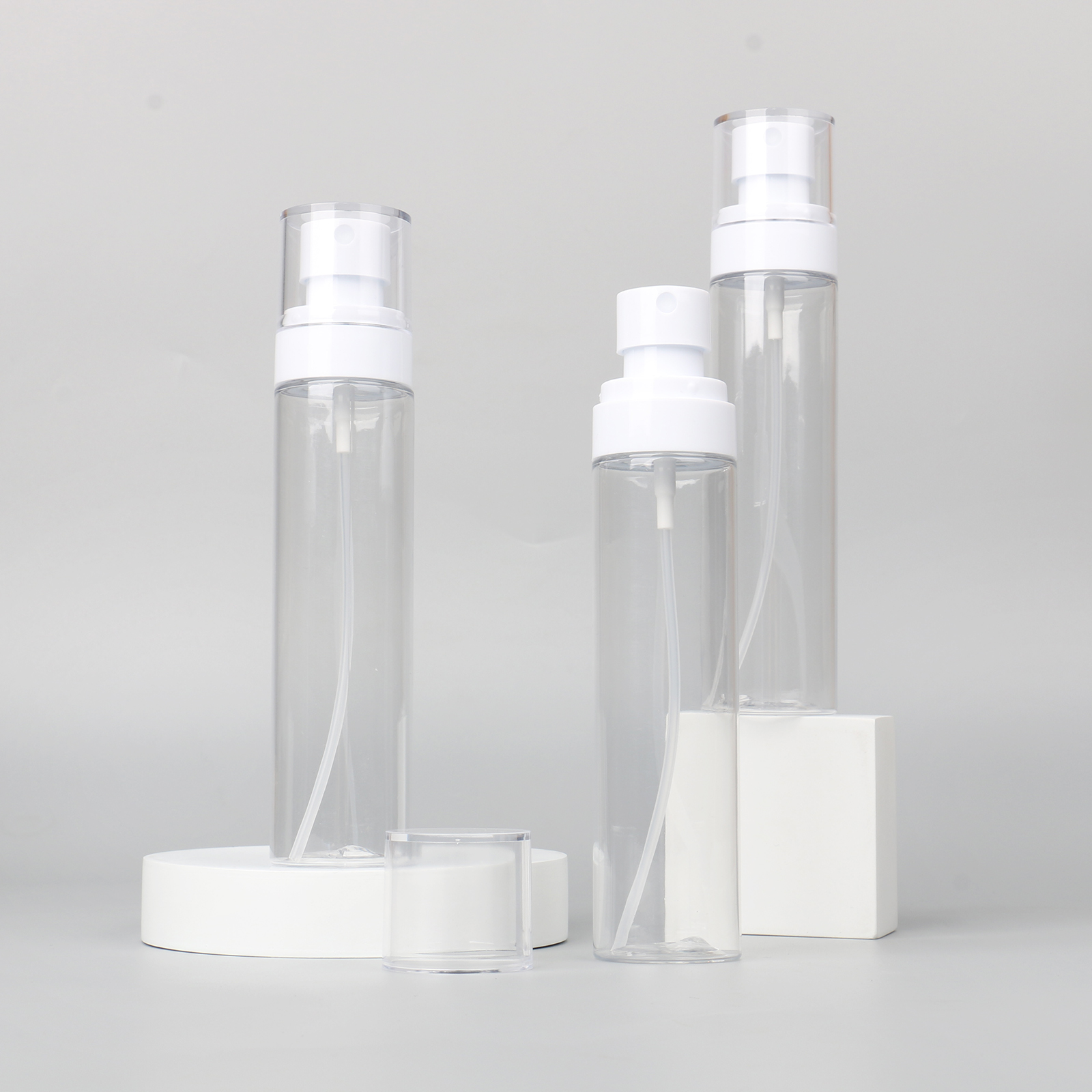 Low Price Customized 60ml Cosmetic Container Pet Round Fine Mist Plastic Pump Lotion Spray Bottle