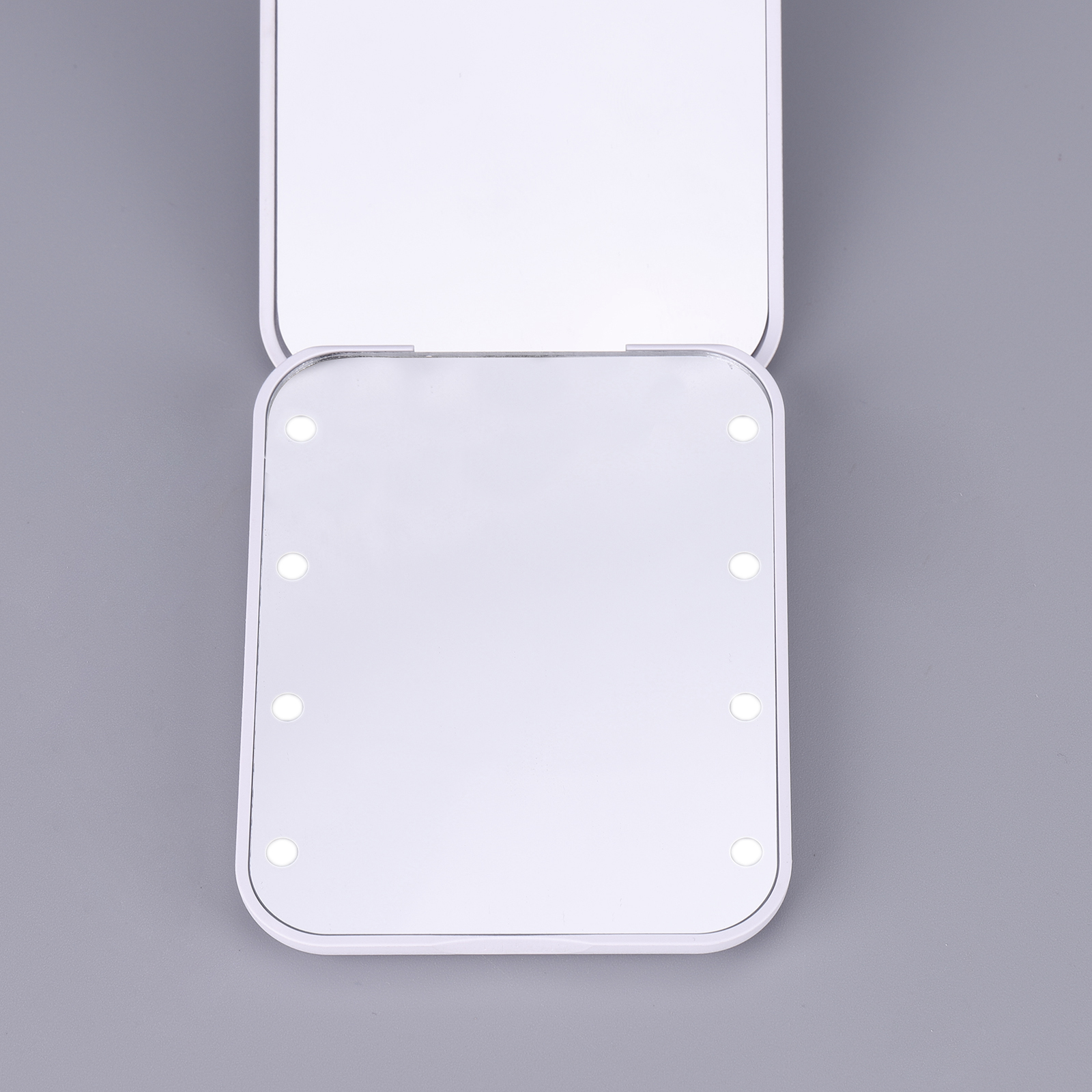 Portable Handheld Folding Cosmetic Mirror Led Light 2x Magnification Compact Travel Pocket Makeup Mirror