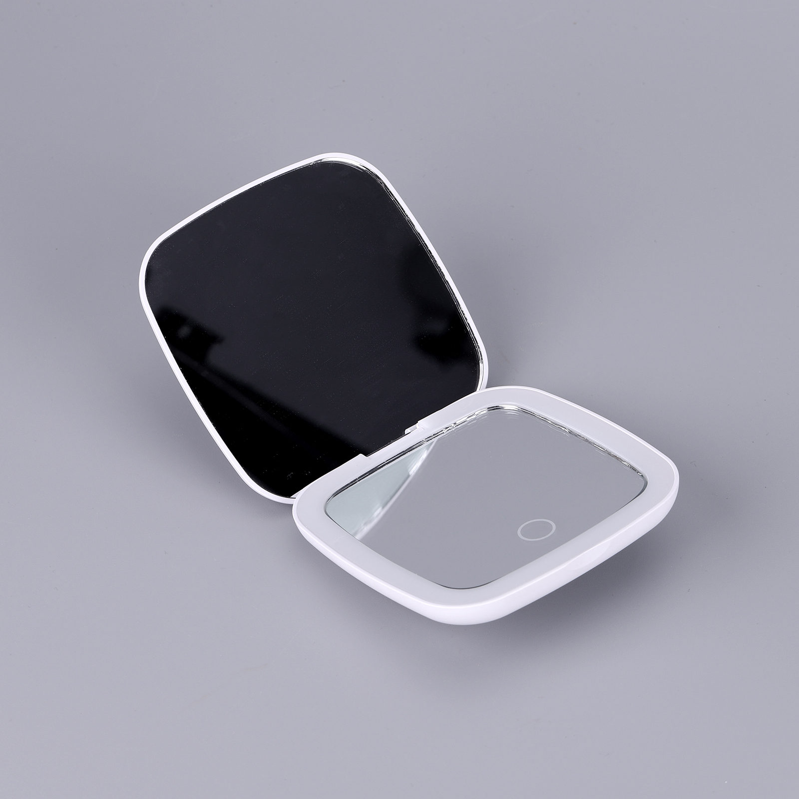 Dual-Sided Beauty Led Light Mirror Square Shape Travel Folding Pocket Mirror Compact Mirror With Led Light