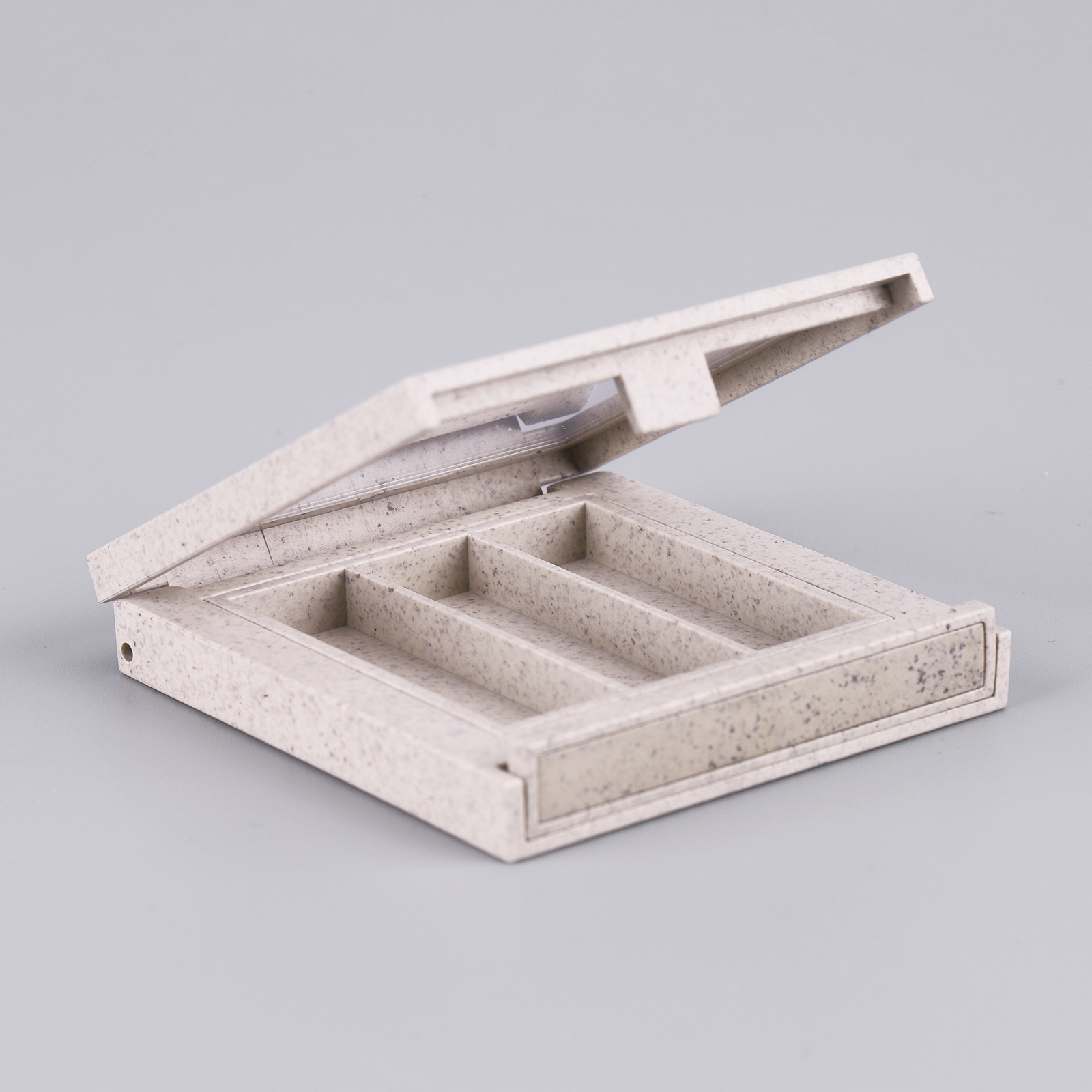 Refillable Cosmetic Packaging Square Empty Biodegradable Wheat Straw Makeup Compact Powder Case