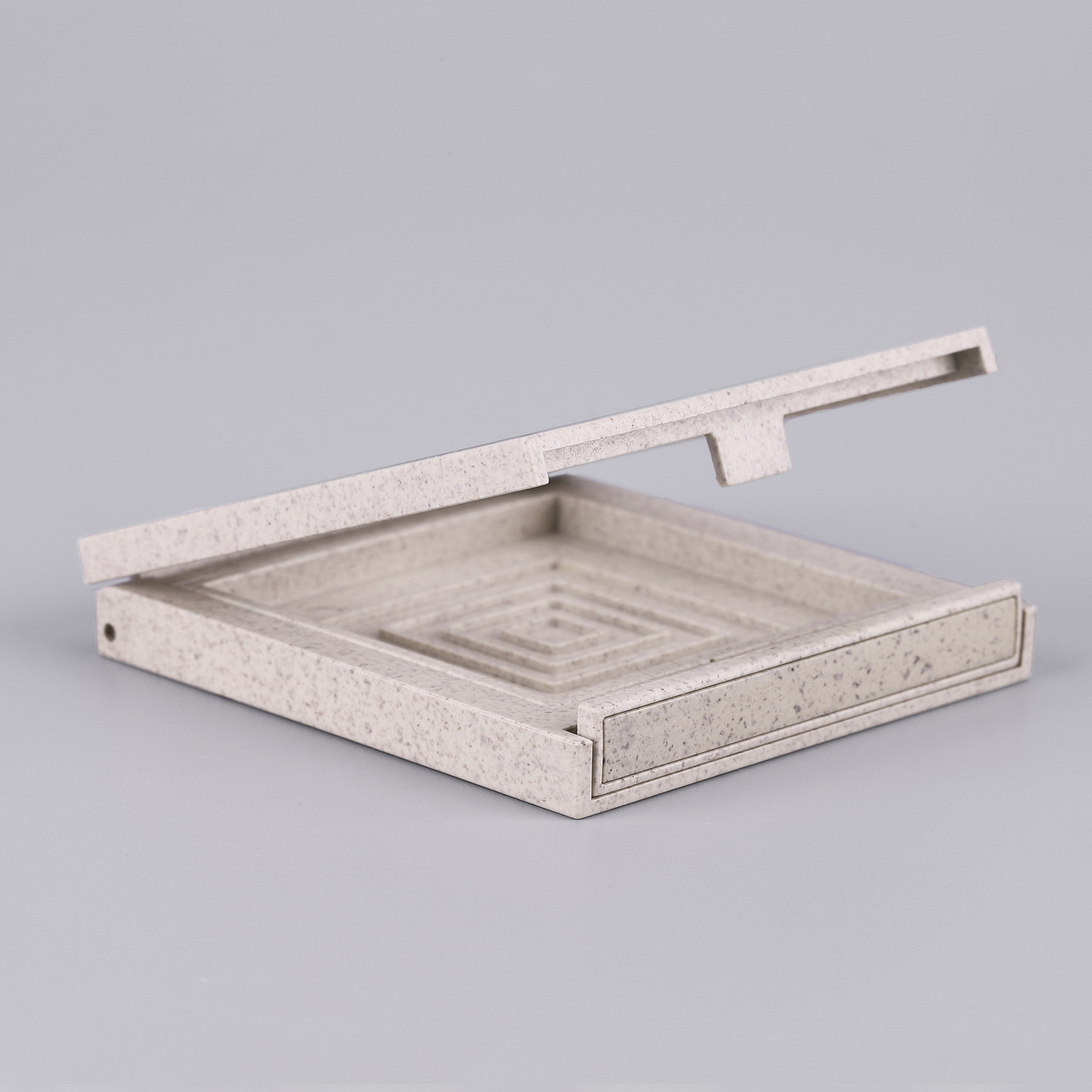 Refillable Cosmetic Packaging Square Empty Biodegradable Wheat Straw Makeup Compact Powder Case