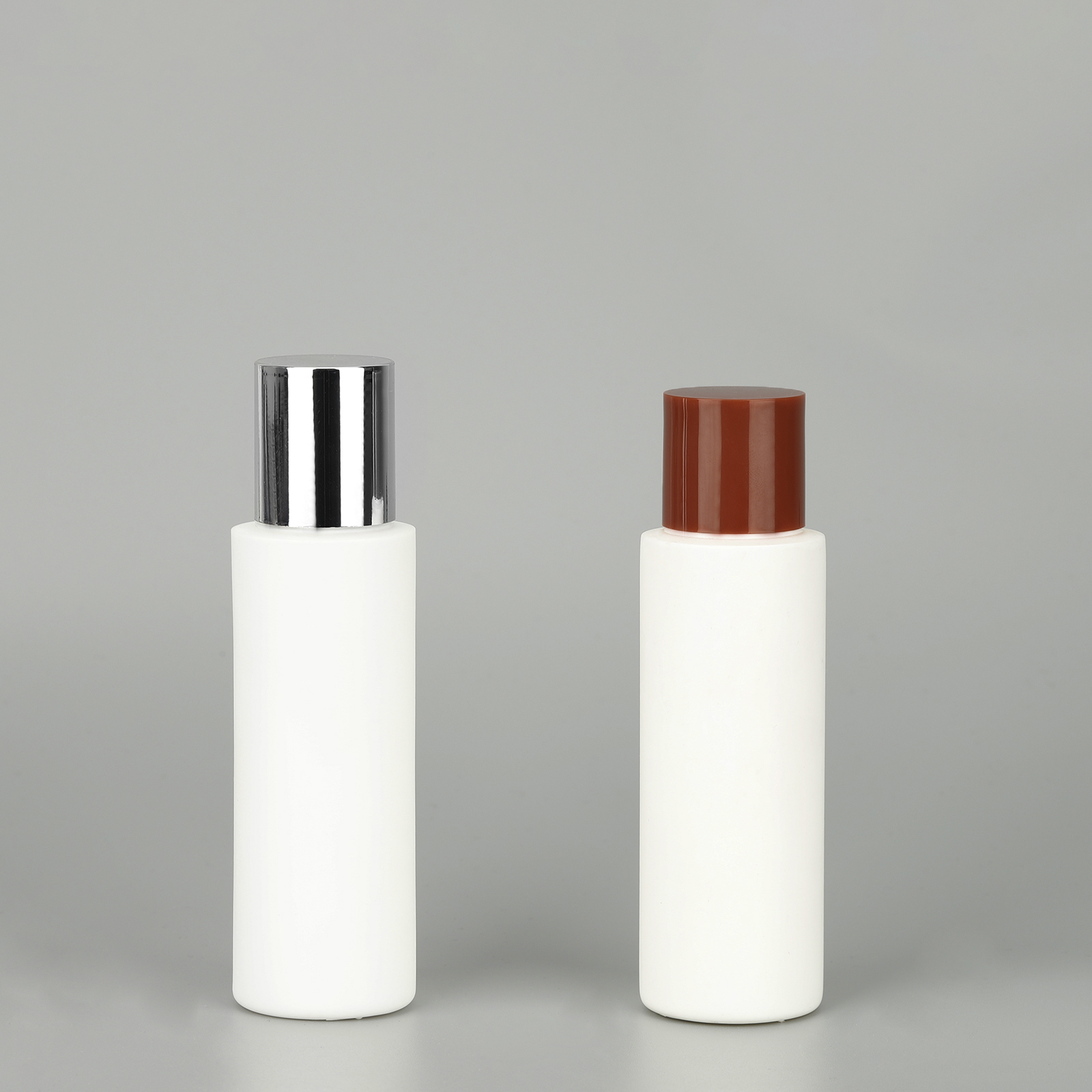 Custom 100ml Flat Shoulder Squeeze Shampoo Bottle Soft Touch HDPE Plastic Lotion Toner Bottle With Leakproof Screw Cap