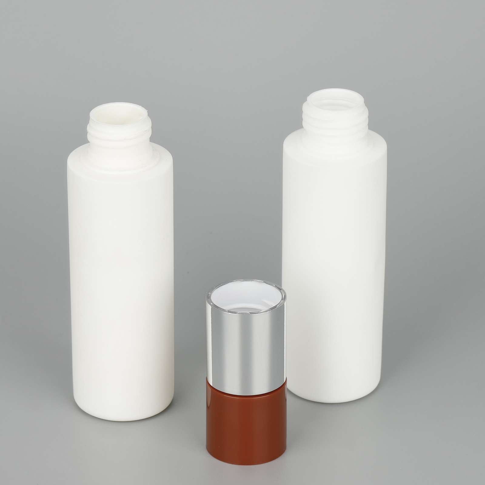Custom 100ml Flat Shoulder Squeeze Shampoo Bottle Soft Touch HDPE Plastic Lotion Toner Bottle With Leakproof Screw Cap