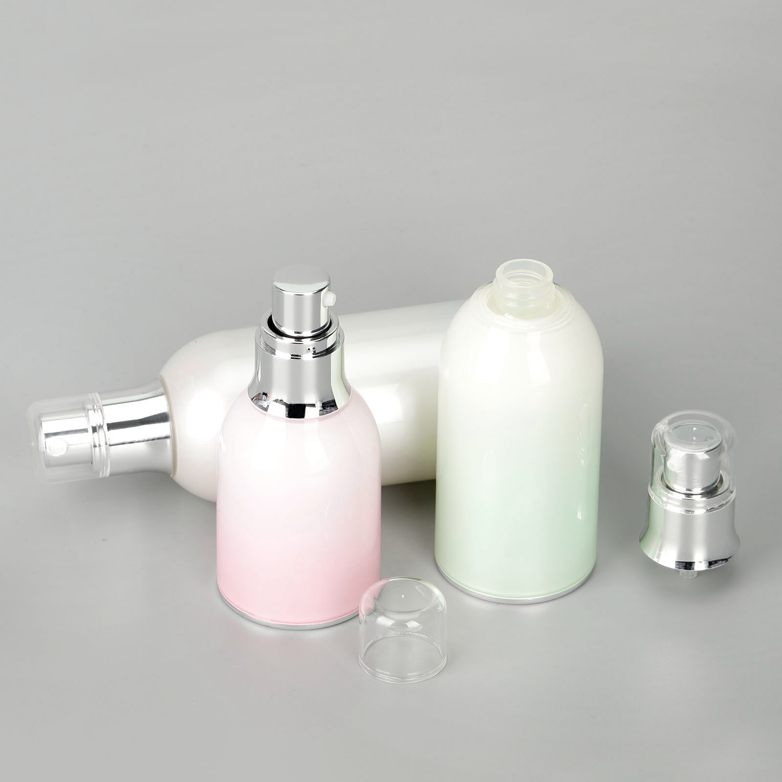 Gradient Color Empty PMMA Skin Care Packaging Set Acrylic Airless Pump Bottle for Lotion and Cream