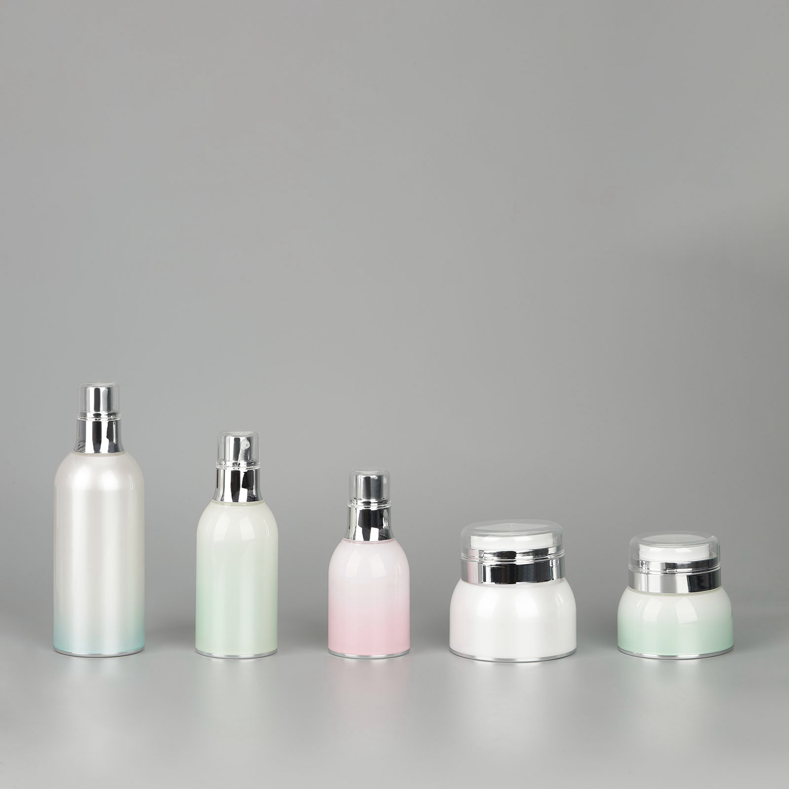 Gradient Color Empty PMMA Skin Care Packaging Set Acrylic Airless Pump Bottle for Lotion and Cream