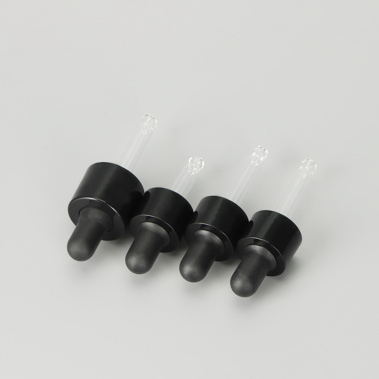 15ml 20ml Thick Bottom Transparent Square Essential Oil Glass Dropper Bottle With Black Lid