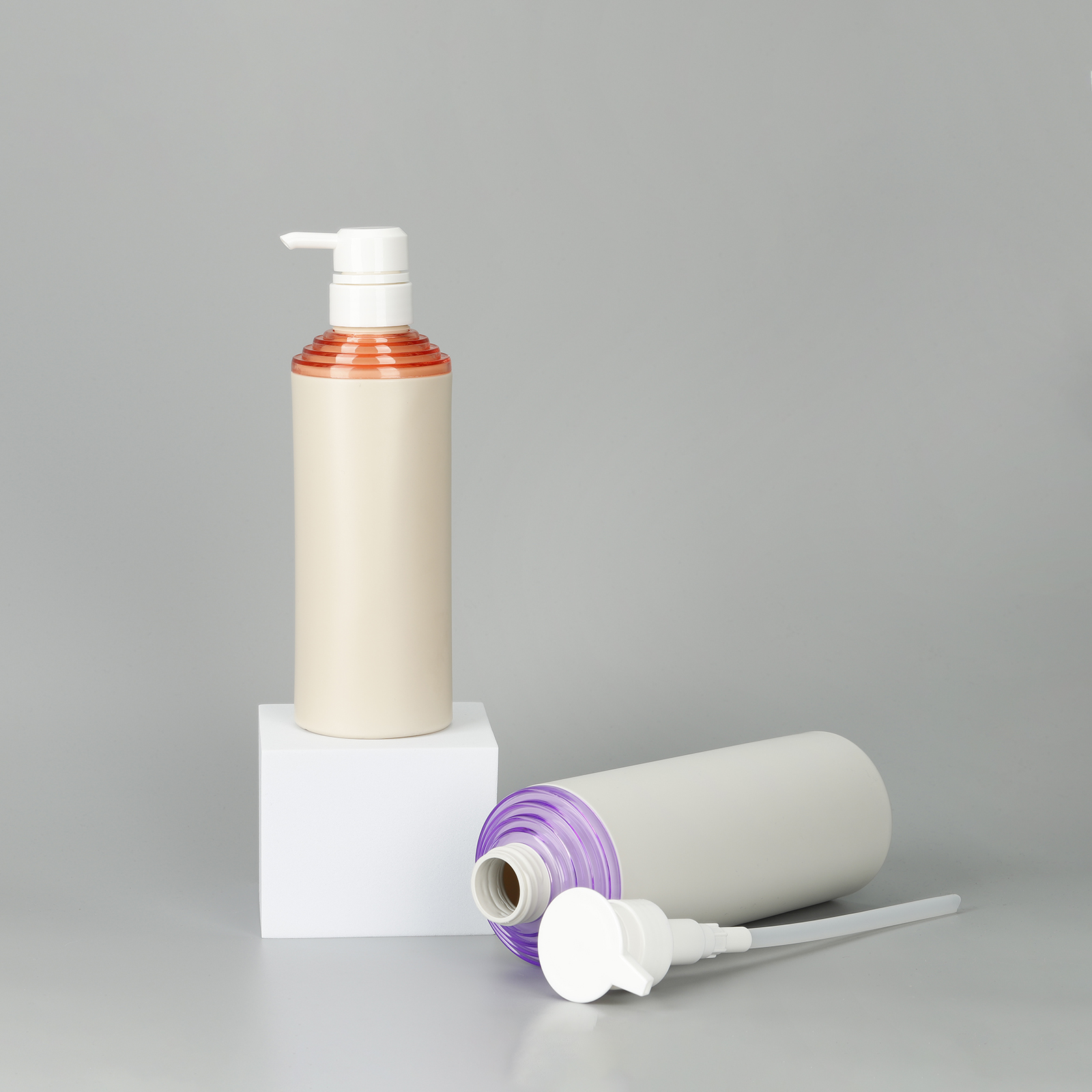 Luxury 500ml 750ml Matte Empty HDPE Cosmetic Plastic Shampoo Body Wash Bottles With Pump Sprayer