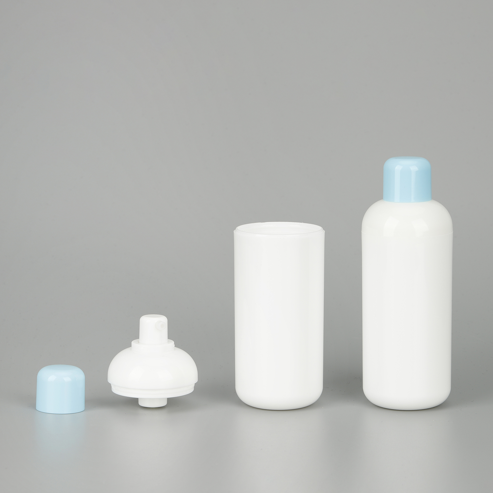 30ml 50ml 100ml Cosmetic Empty Refill Lotion Containers Cute Round Boston Shape PP Lotion Pump Airless Bottle