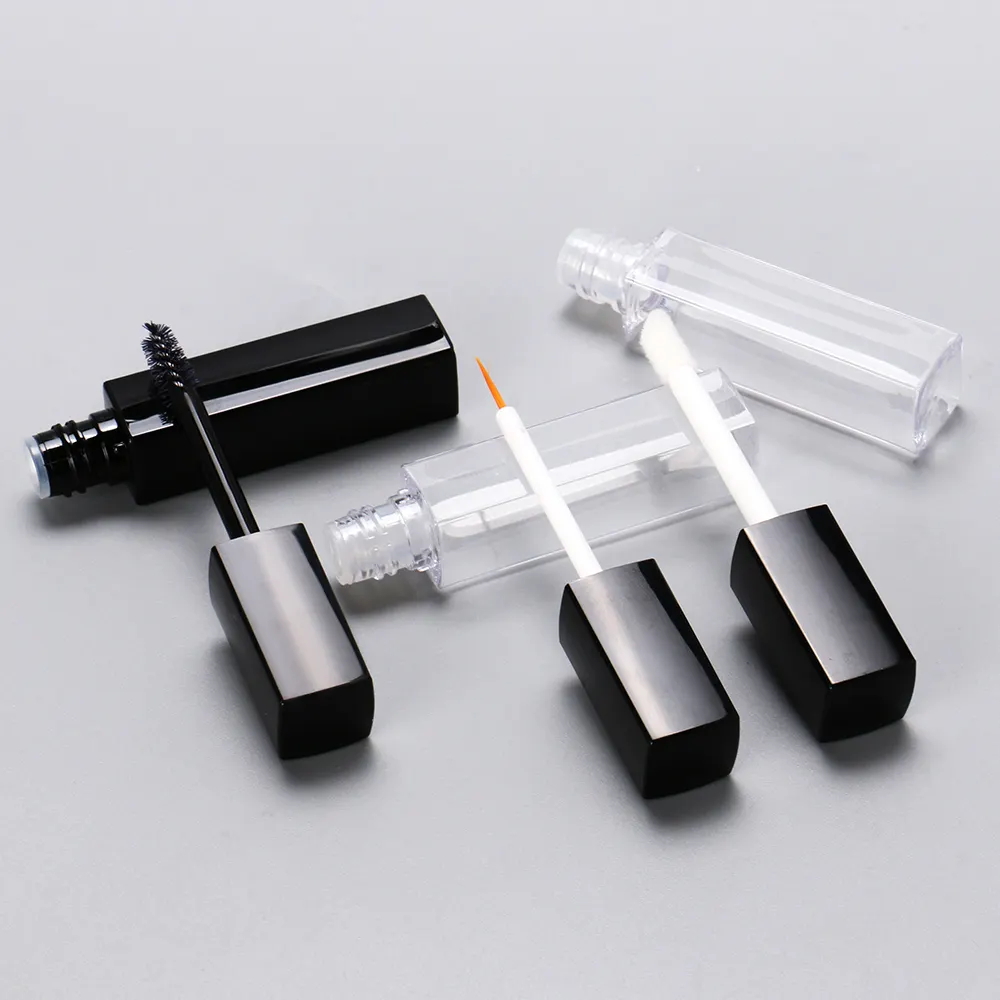 Eyelash Glue Bottles Eyeliner Mascara Container Square Empty Clear Black Mascara Lip Liner Tubes