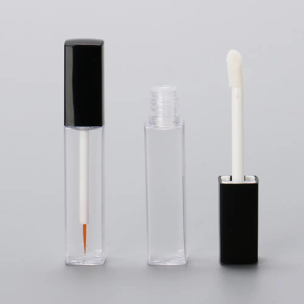 Eyelash Glue Bottles Eyeliner Mascara Container Square Empty Clear Black Mascara Lip Liner Tubes